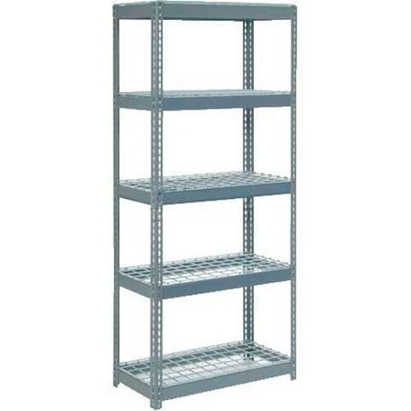 Global Industrial 5 Shelf, Extra HD Boltless Shelving, Starter, 36inW x 12inD x 72inH, Wire Deck B2296903